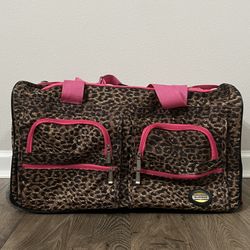 Pink Leopard Rockland 22" Rolling Duffle Bag