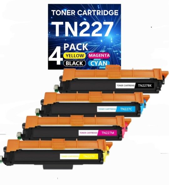4 Pack High capatible compatible toner cartridge for Brother TN227 / TN223 toner cartridges set (Ink color: Black Cyan Magenta Yellow)
