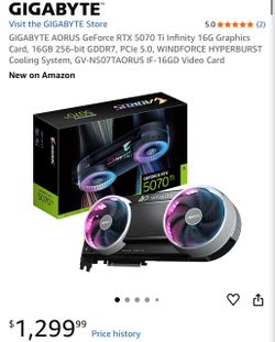 Gigabyte AORUS GeForce RTX 5070 Ti Infinity 16G GPU