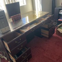 Solid wood office desk