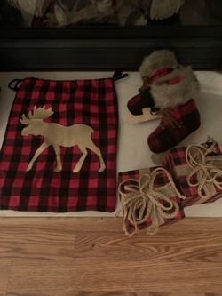 Buffalo Check Christmas Decor Lot