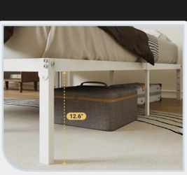 MAINSTAYS MARCO PESADO DE LA CAMA DEL LISTÓN DE ACERO DE 14 MAINSTAYS 14" HEAVY DUTY WHITE STEEL SLAT BED FRAME, KING 35.56cm80in Lx 76in W
