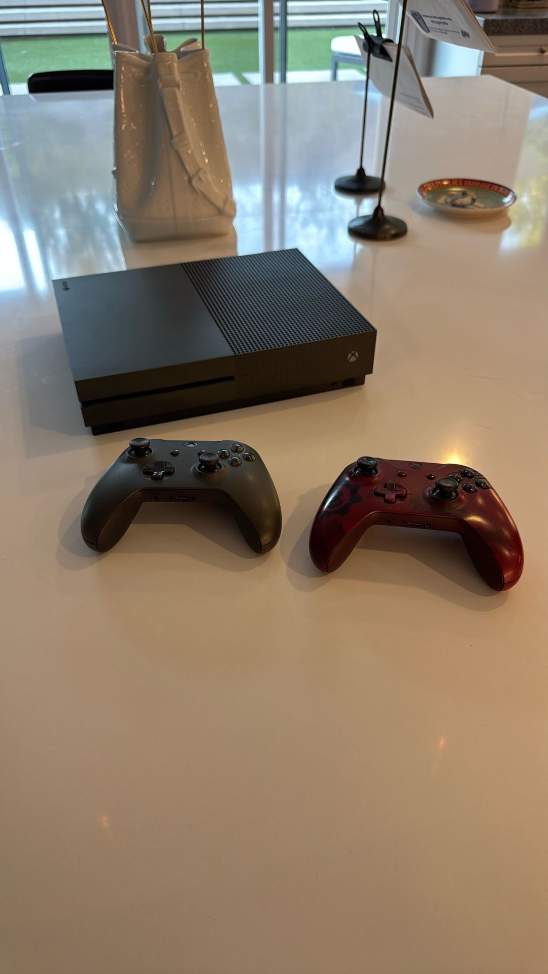 Xbox One S 1TB Military Green Special Edition Console With 2 Controllers And 10 Games