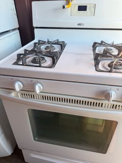 A dryer and a stove