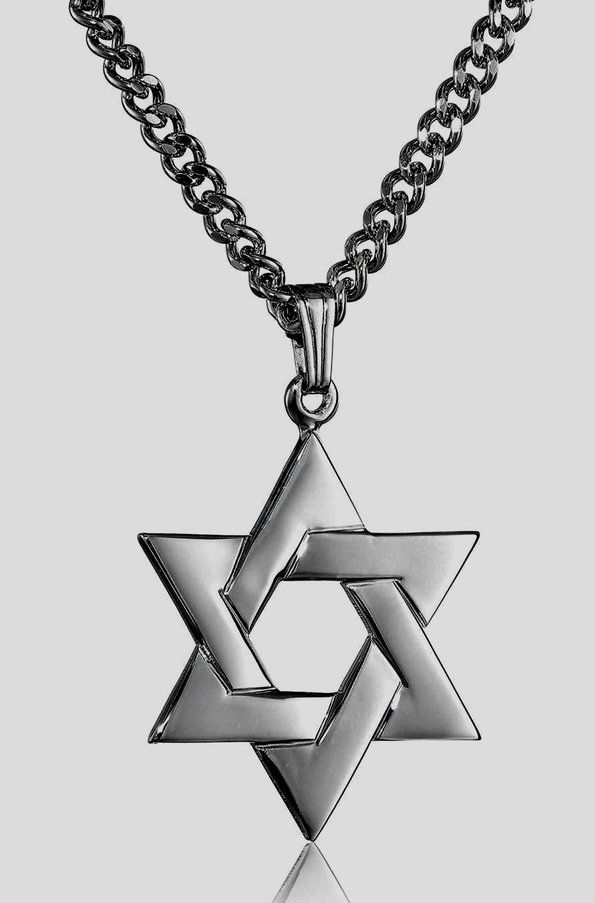 Star of David Pendant – 18K White Gold Vermeil + 24” Chain