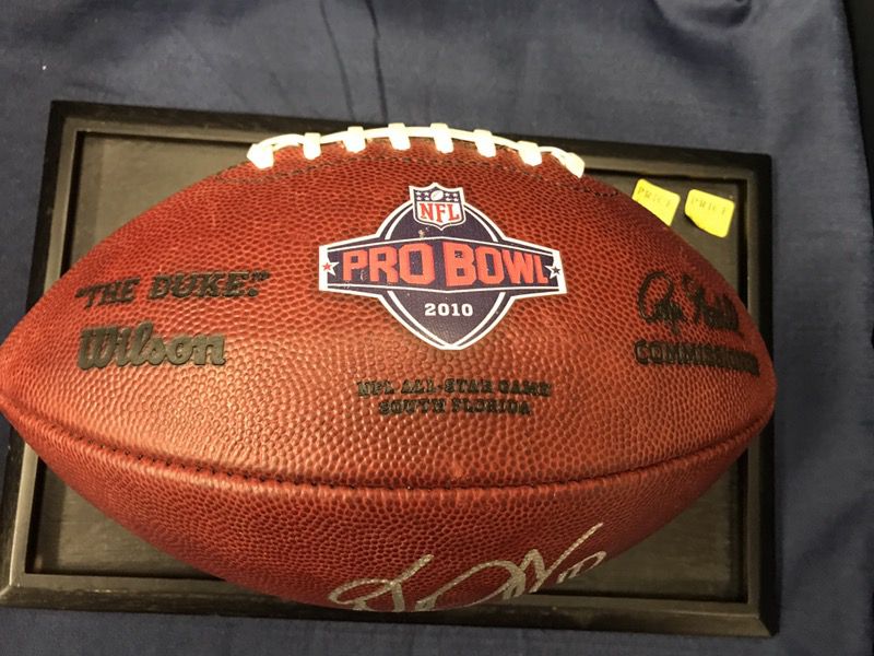 DeSean Jackson Autographed Game Used Players Football and Players's Bag from the 2010 Pro Bowl! "Game Used, Autographed, and The Official Players Gam
