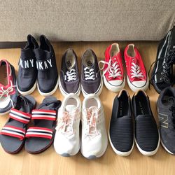 9 Pairs of Women Shoes Sneakers Design Dress Casual Siders Sandals