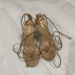Express New Tan Strappy Heels 