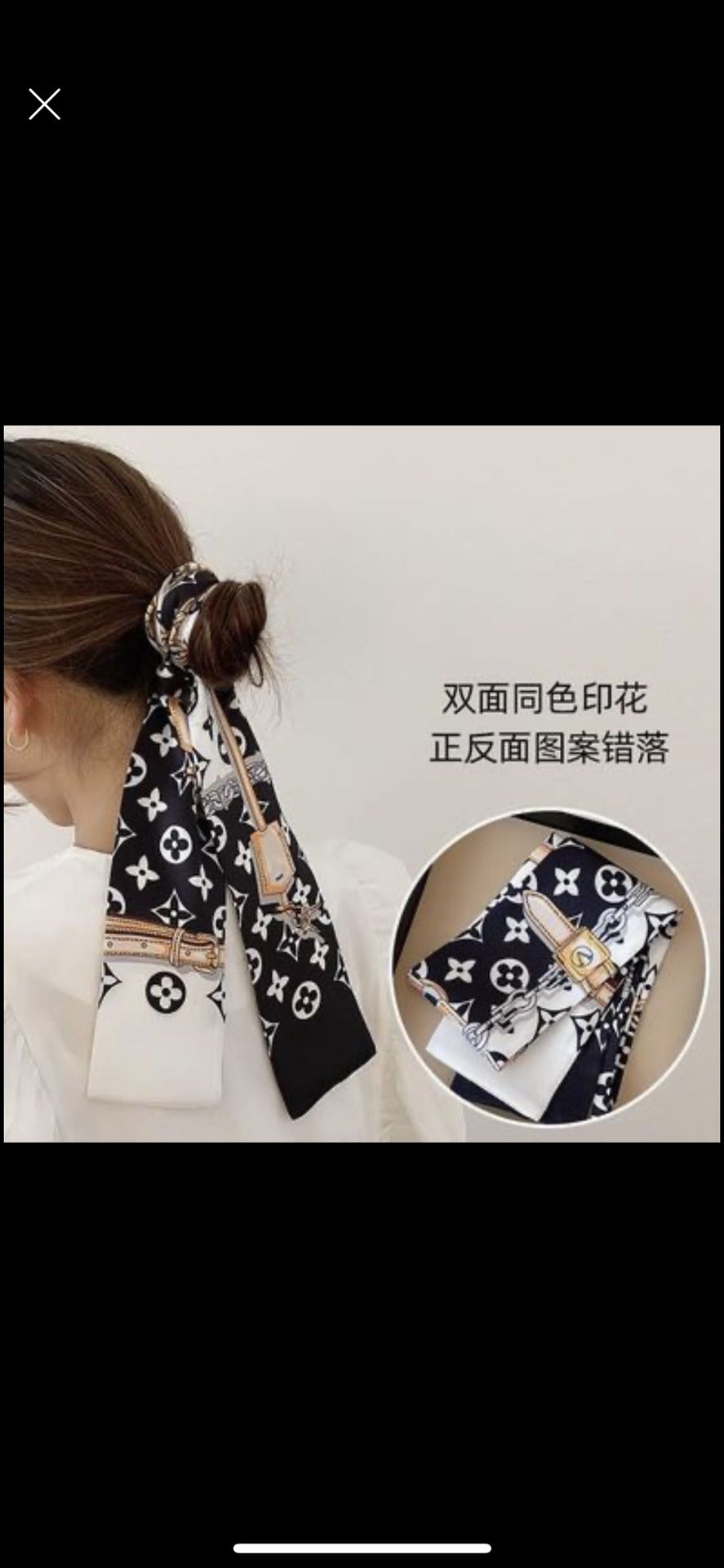 Double side Silk twill scarf for the hair and bag