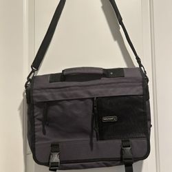 Eddie Bauer Travel Gear Gray Messenger Bag With Strap