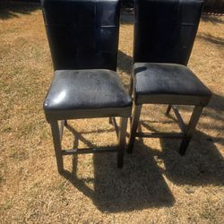 Chairs, tall brown leather