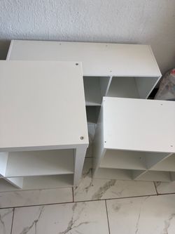 White Cube Storage Shelves Set of 3