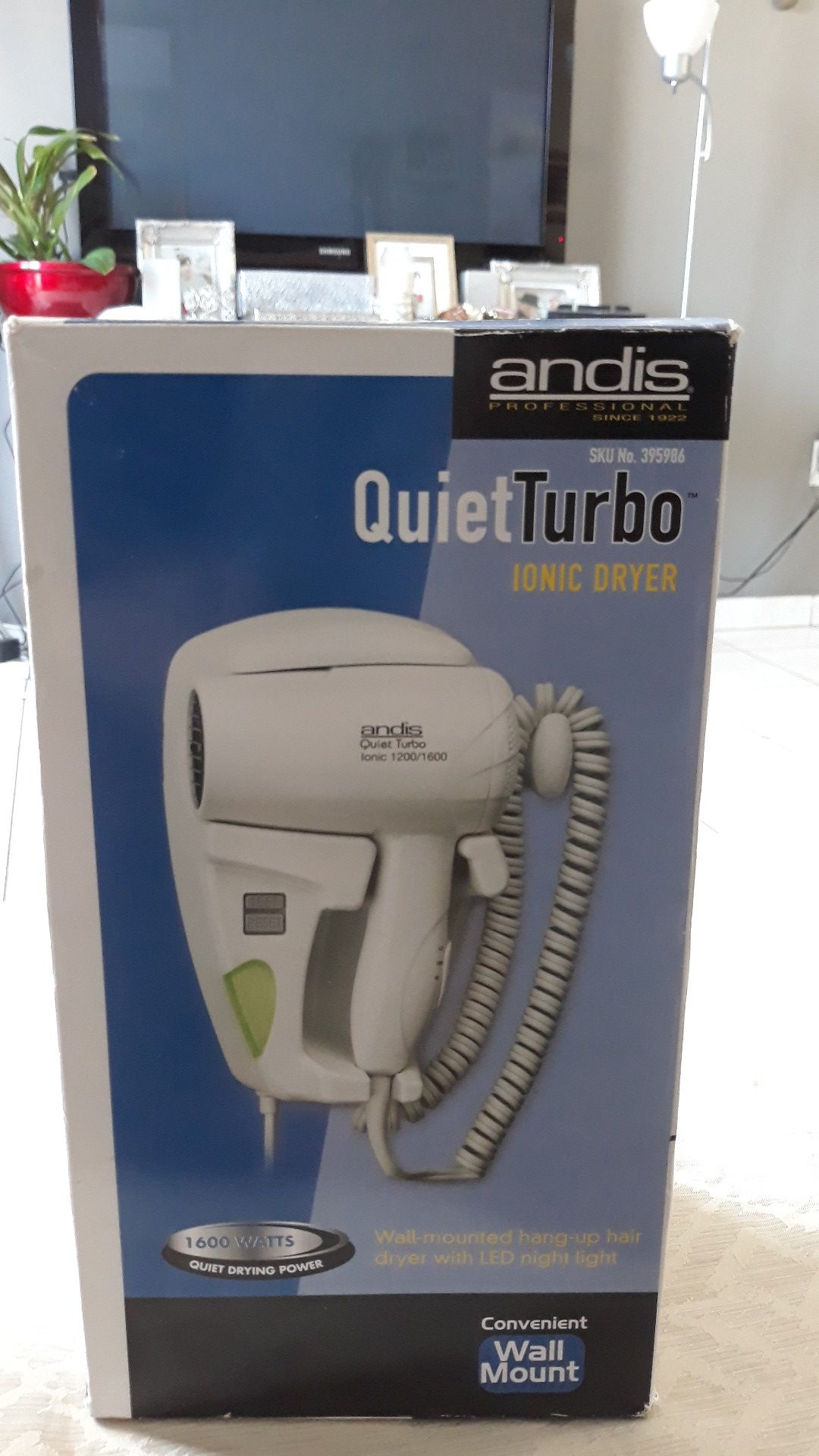 Brand new andis hang up quiet turbo air dryer 1600 led