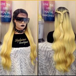 Human Hair Blended Lace Front Wig 