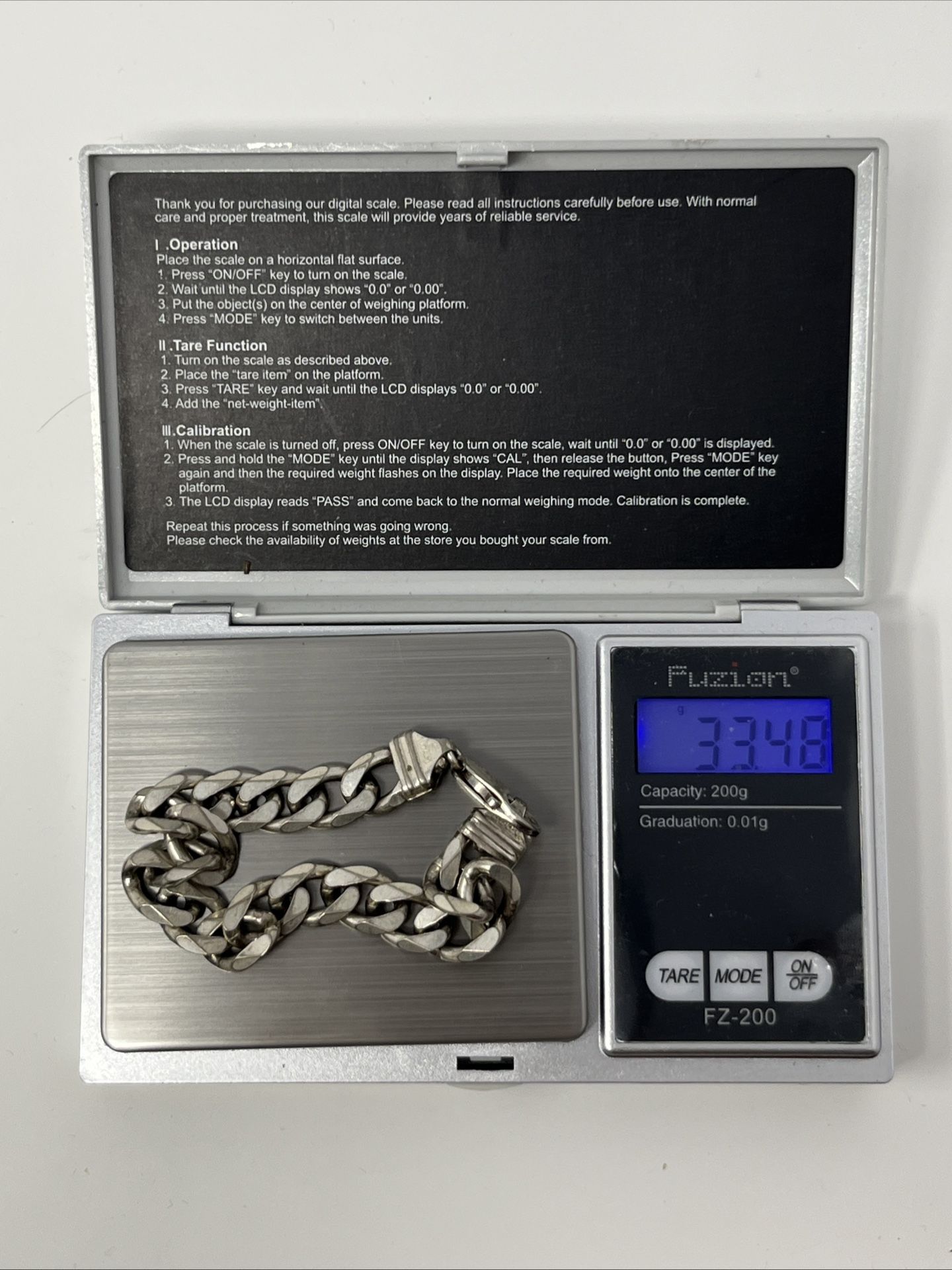 Men’s Italian Sterling Silver Bracelet- 33 Grams