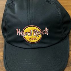Hard Rock Cafe Nassau Bahamas Jet Black w/ Logo Vented Hat Cap Strap Back NEW