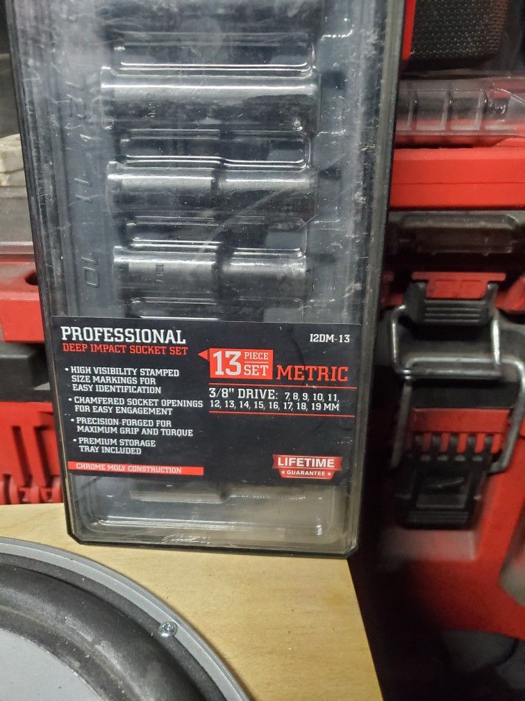 Icon Professional Deep Impact Socket Ship 13 Piece Metric 3/8 Drive