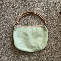 MAXX NEW YORK Seafoam Mint Green Tan Leather Purse