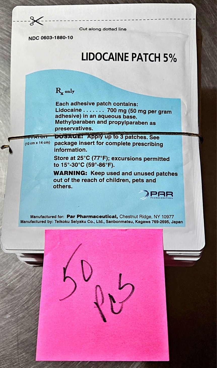 50 Lidocaine Patches 5% Expiration Date June 2026