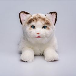 Blinks, Meows & Purrs Realistic Stuffed Cat Interactive Companion Robot Pets 14"