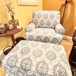Living Room Chair With Ottoman - Will Deliver
