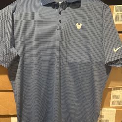 Mickey Mouse Striped Performance Polo Shirt for Men by Nike- Size Medium  