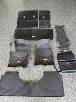 Escalade OEM All Weather Floor Mats and back of seat caddy