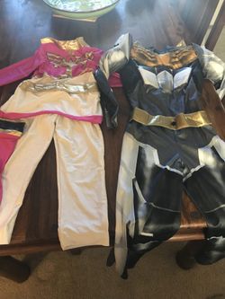 Power ranger costumes pink 5-8 grey 7-10