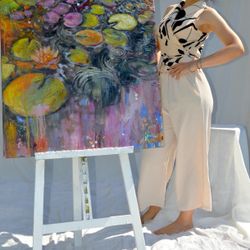 Original Oil Painting. 31” X 31”. Hand-painted in Italy  