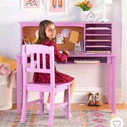 💥P102#4 $130 Kids Media Desk with Hutch and Chair Lavender - Guidecraft 
