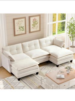 New, beige, U-Shaped Sectional Sofa / Couch