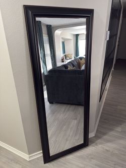 62x27 Full-Length Floor Mirror Dark Brown Frame