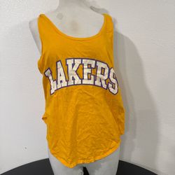 Y2K Los Angeles Lakers Tank Top NBA Licensed Yellow Basketball Tank