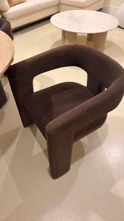 Anthropology Modern Brown Upholstered Accent Chair
