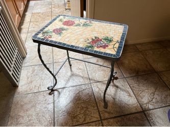 Mosaic Wrought Iron Side Table