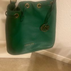 Green Leather mK Hobo Bag Small Coach Bag