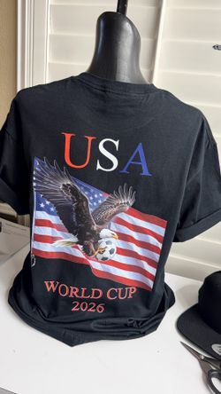 USA World Cup 2026 Shirt – Patriotic Eagle Design Black Cotton Tee