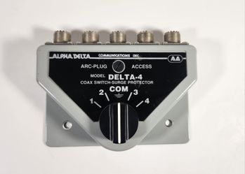 ALPHA DELTA COMMUNICATIONS INC. MODEL DELTA-4 COAX SWITCH-SURGE PROTECTOR