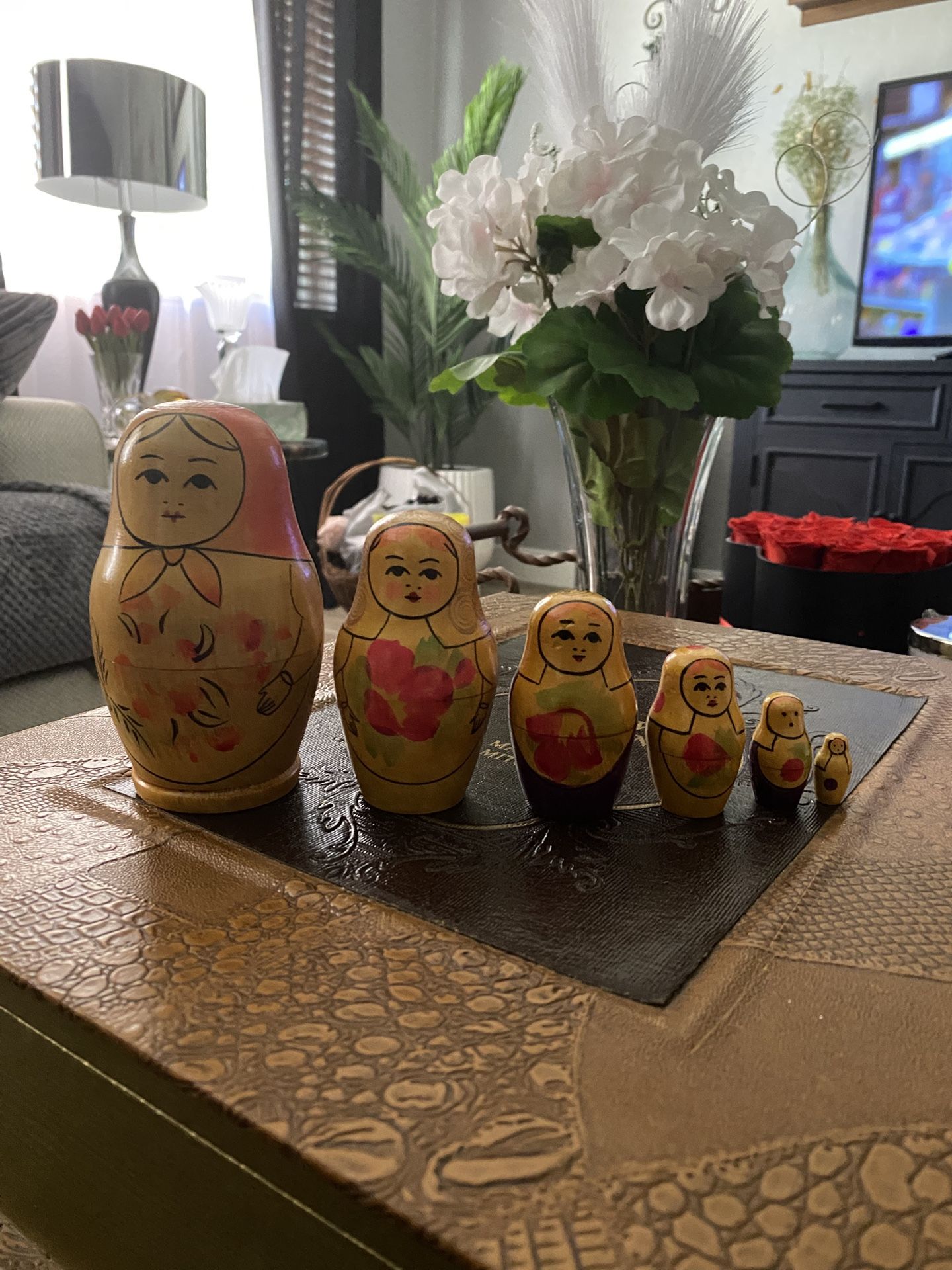 Vintage Russian Babushka Matryoshka Set of 6