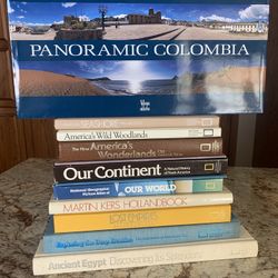 10 HARDBACK  & 2 PAPERBACK BOOKS , WORLD HISTORY & GEOGRAPHY, BEAUTIFUL BOOKS!