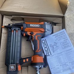 RIDGID BRAND NAILER  Pneumatic 18-Gauge 2-1/8 in. Brad Nailer with CLEAN DRIVE Technology, and Tool Bag