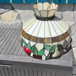 Stained Glass Hanging Lamp Vintage