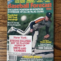 1982 Baseball Forecast Magazine Nolan Ryan Houston Astros HOF Legend! Reggie Jackson 