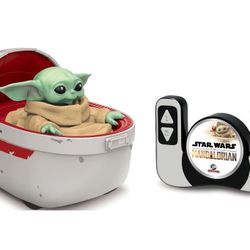 Star Wars - The Mandalorian 9" Radio Controlled Grogu & Hover Pram, Radio Controlled R/C Vehicle, Children Ages 5 Years and Up