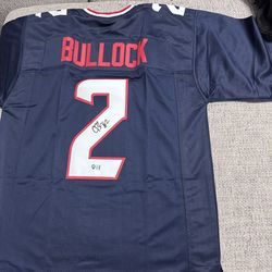 Calen Bullock Signed Autograph Custom Jersey- Metabilia Coa- Houston Texans