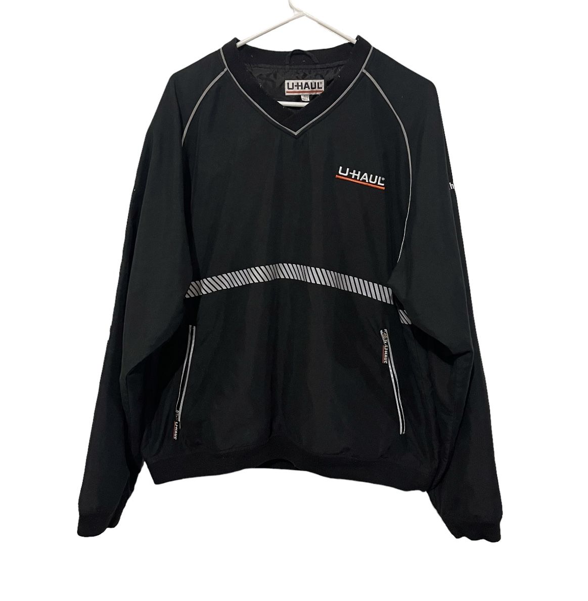 Uhaul Men Jacket Black L Official Employee Work Uniform Pullover Zipped Pockets
