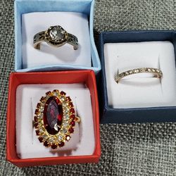 Fashion Rings with Glass Beads Size 7.    $5.00  Each. 