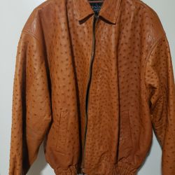 Bernini XL Ostrich Bomber Jacket Western
