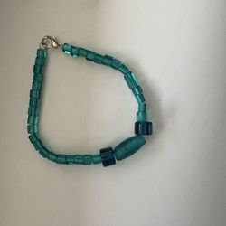 Homemade Glass Bead Stretchy Bracelet 