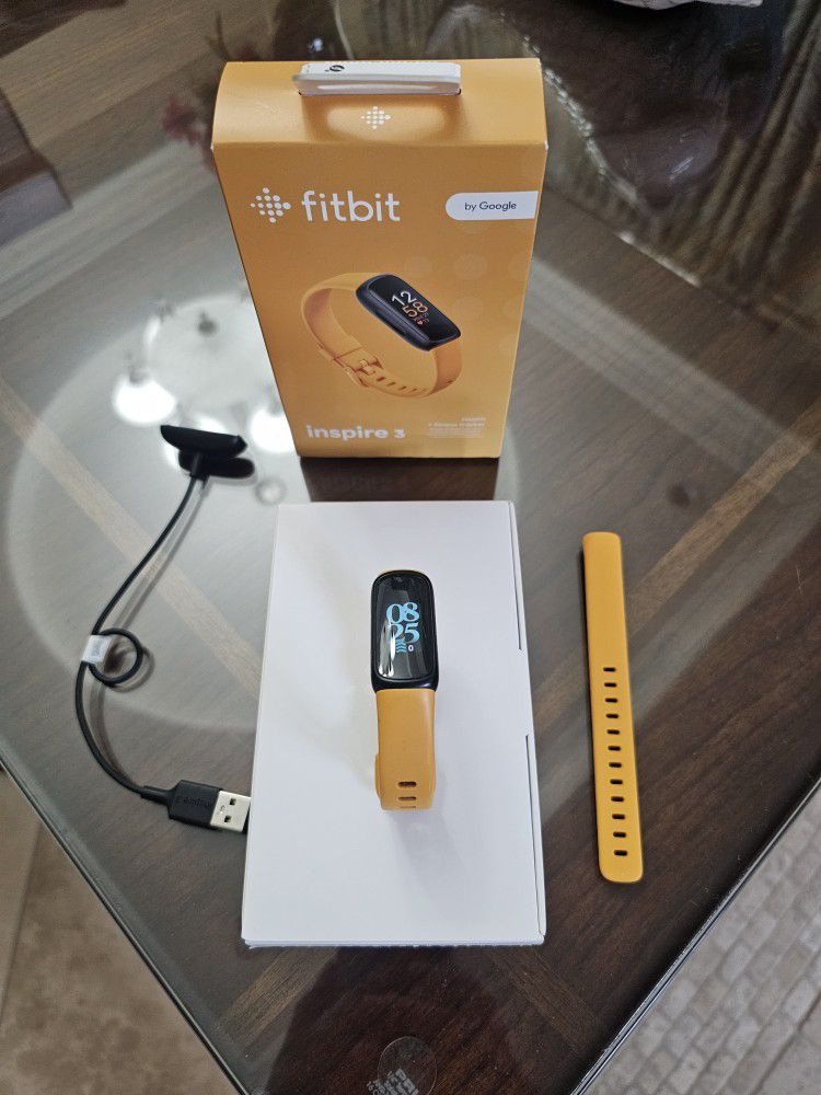 Fitbit Inspire 3 Activity Tracker Black Orange Excellent Condition